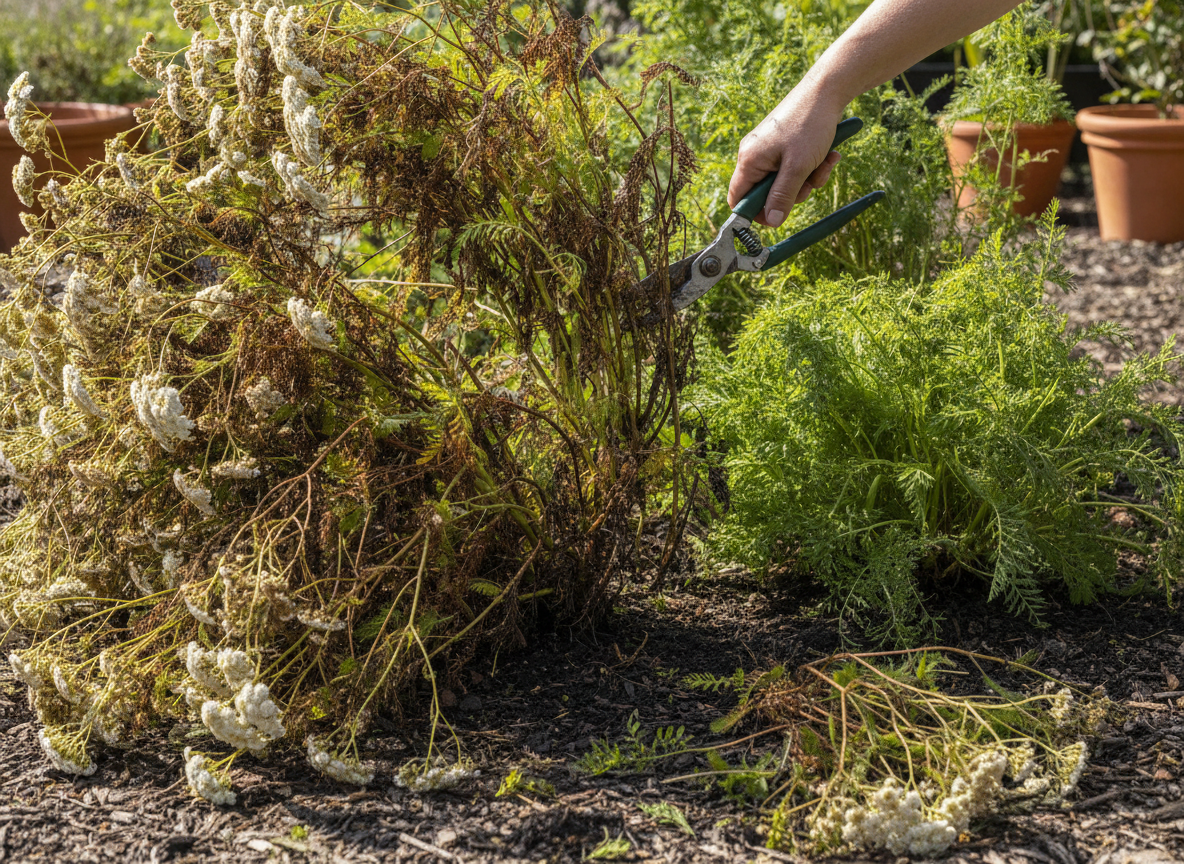 How to cut back achillea, step by step