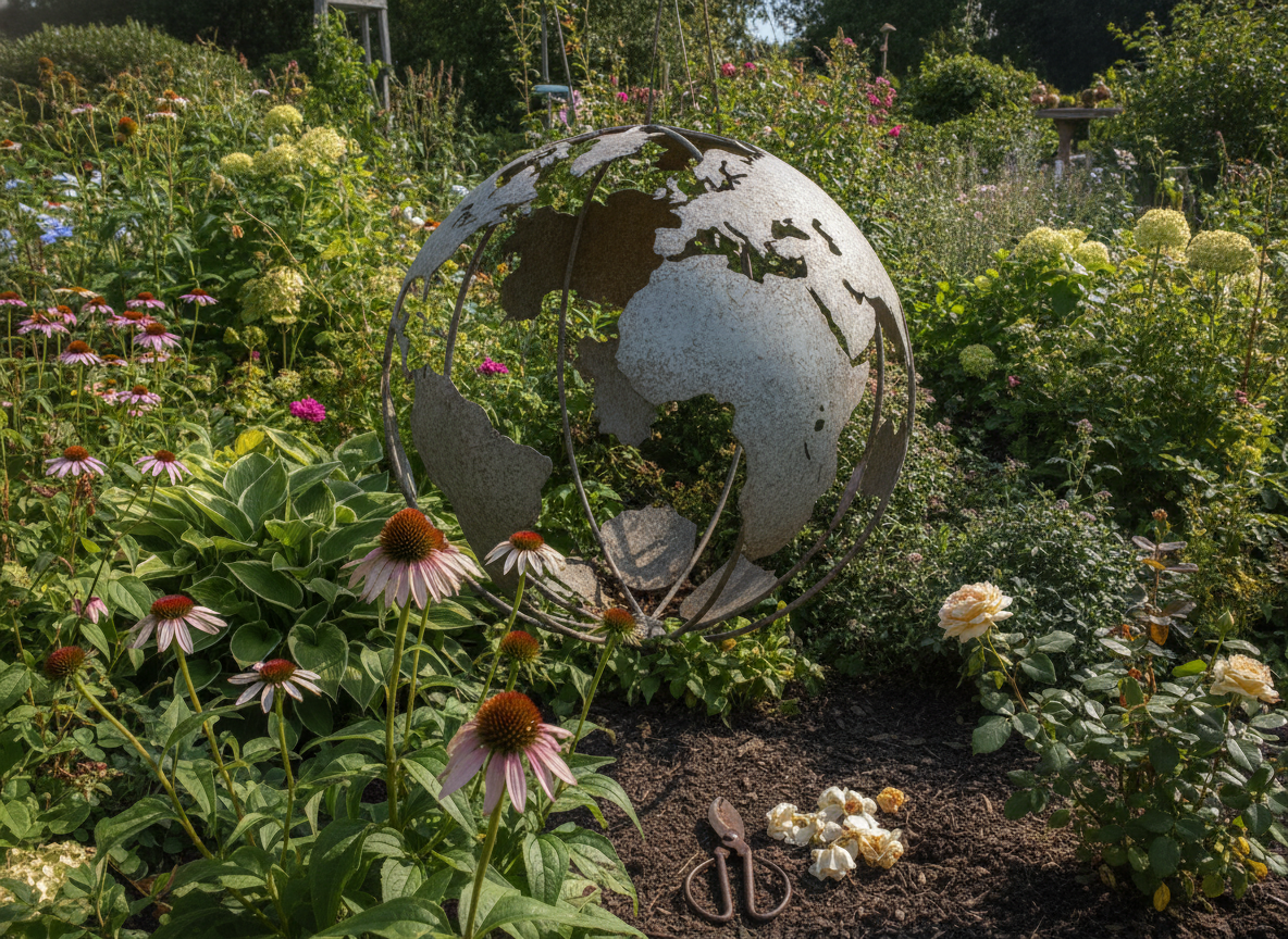 Leave the globe: it's a sculpture, not a deadhead