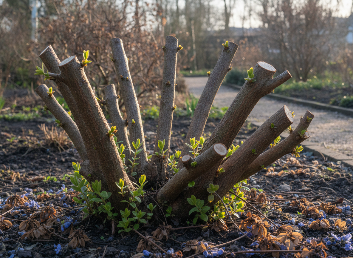De harde snoei die de bloemen maakt — in maart
