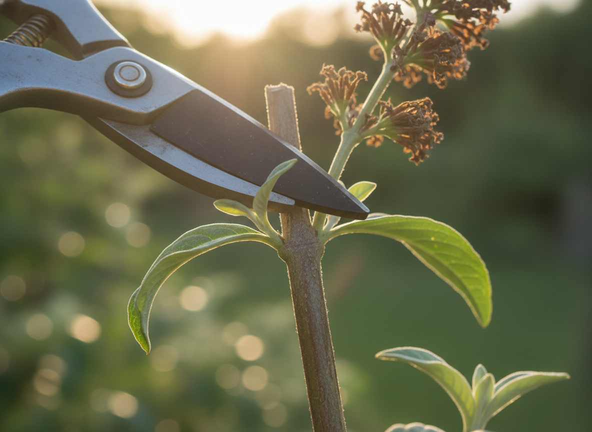 Cut to the next pair of buds, not the base