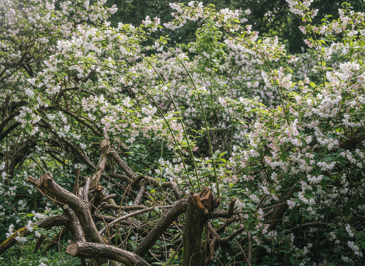 Als je een wirwar geërfd hebt — de verjonging die deutzia juist verwelkomt