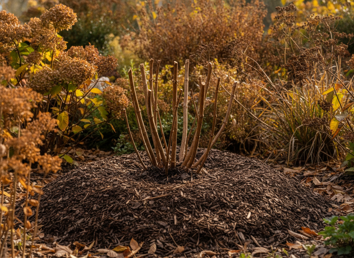 Mulch the crown, not the stems