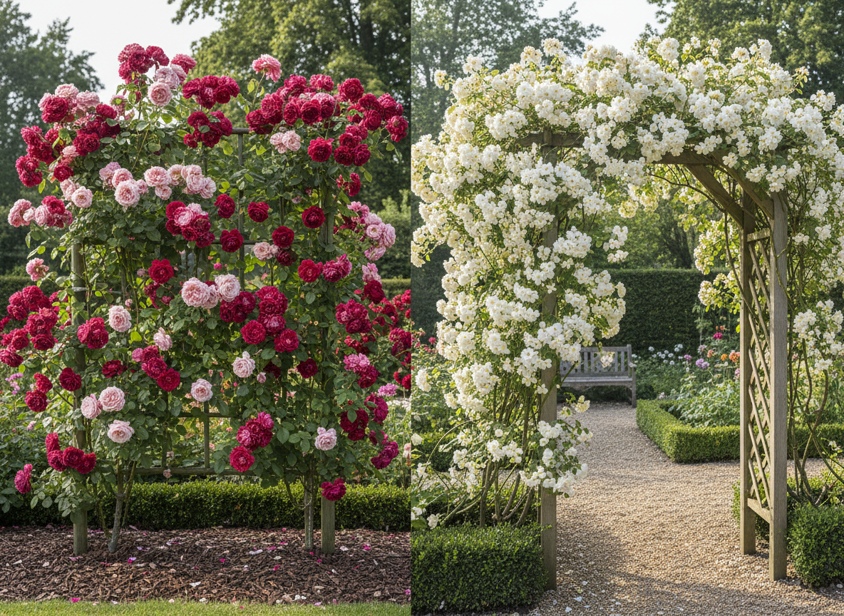 Klimrozen versus ramblerrozen: andere planten, andere regels