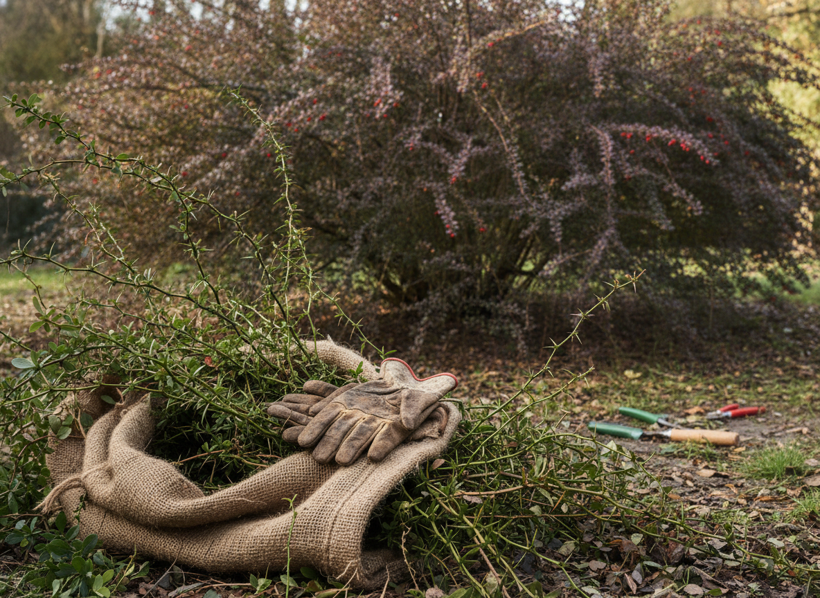 Eén waarschuwing: draag handschoenen, verpak het snoeisel