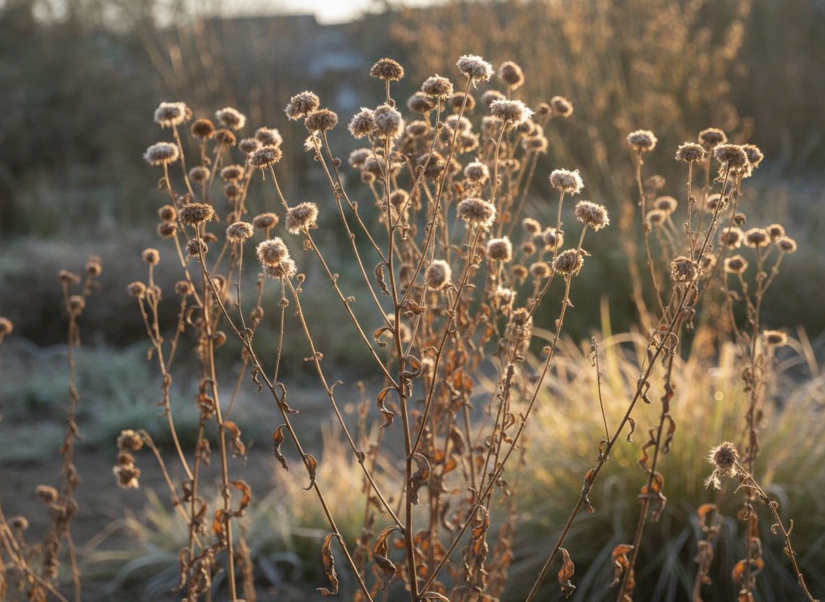 Don't cut them back — leave the stems standing
