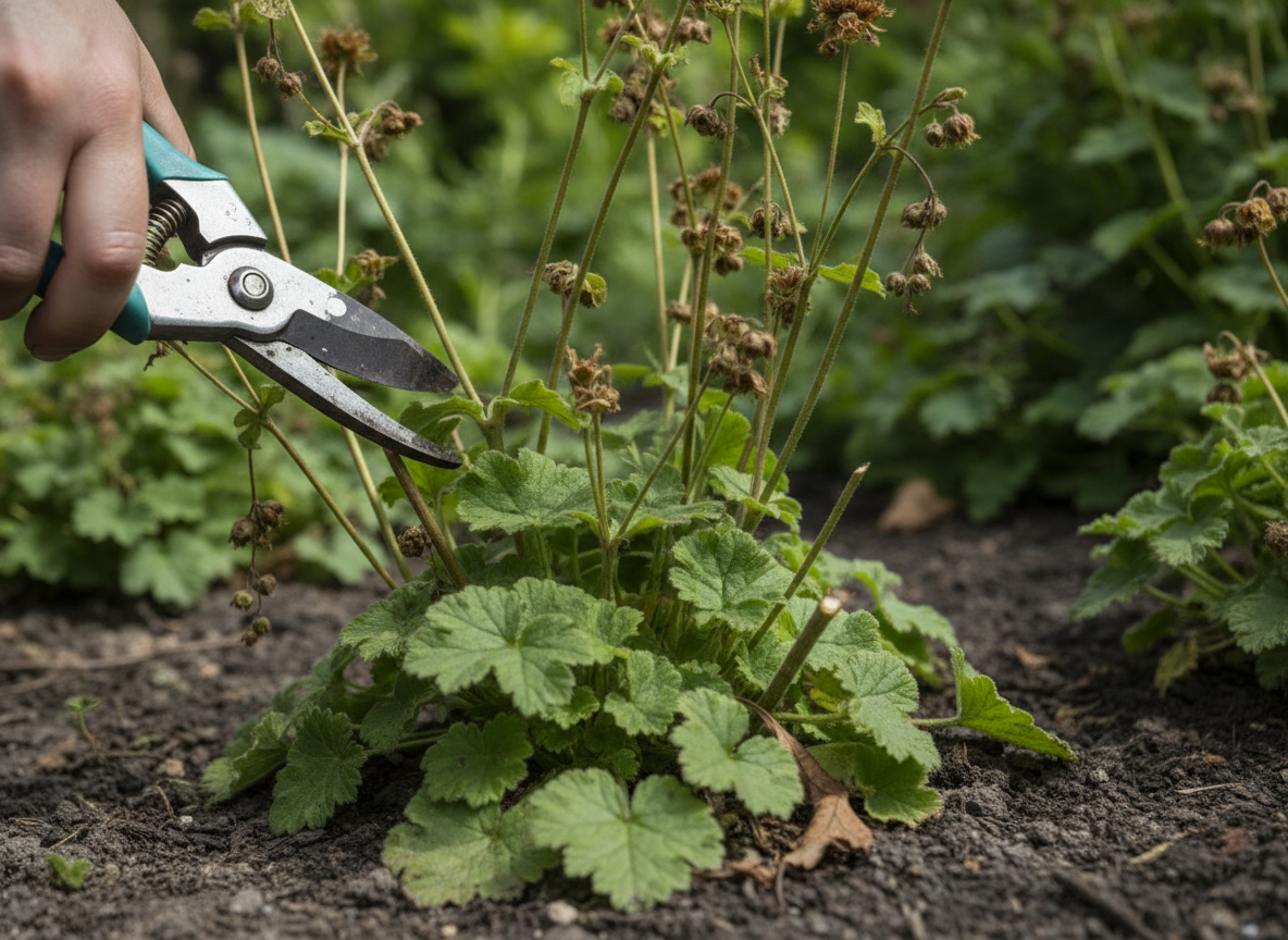 Knip elke bloemsteel terug tot de bladrozet