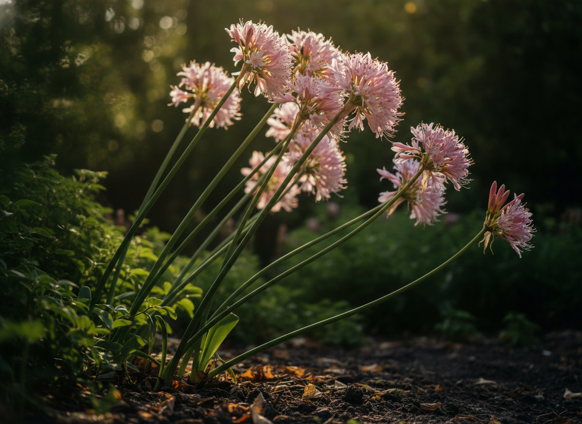 Plant met de hals eruit en de schouder in de zon