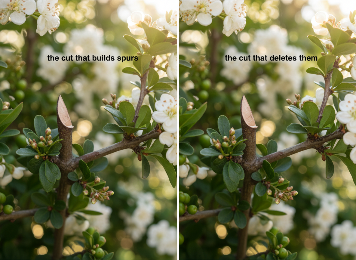 The cut that builds spurs — and the cut that deletes them