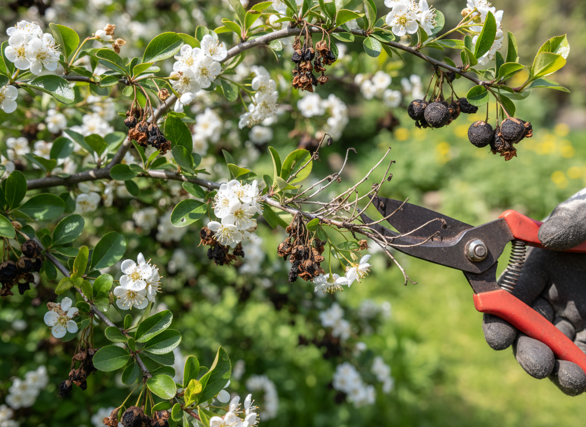 Prune dry: fireblight and scab