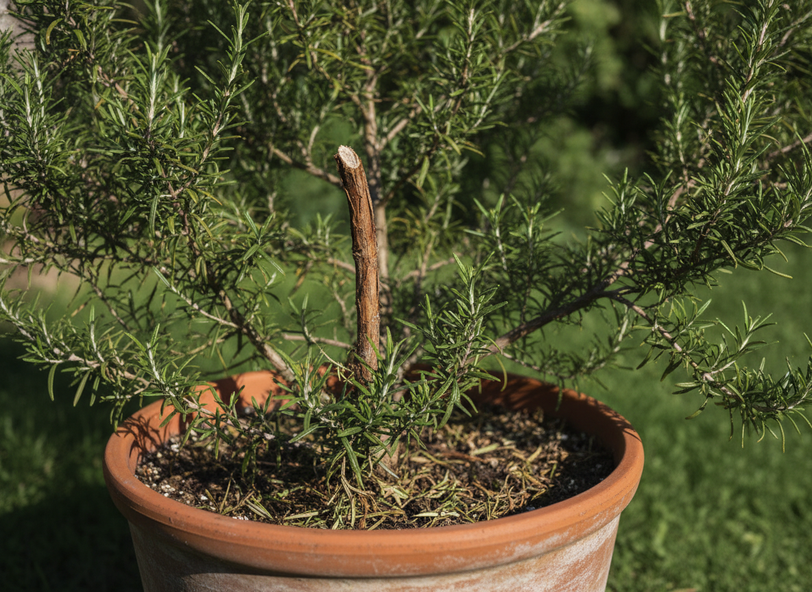 The one cut rosemary never grows back from