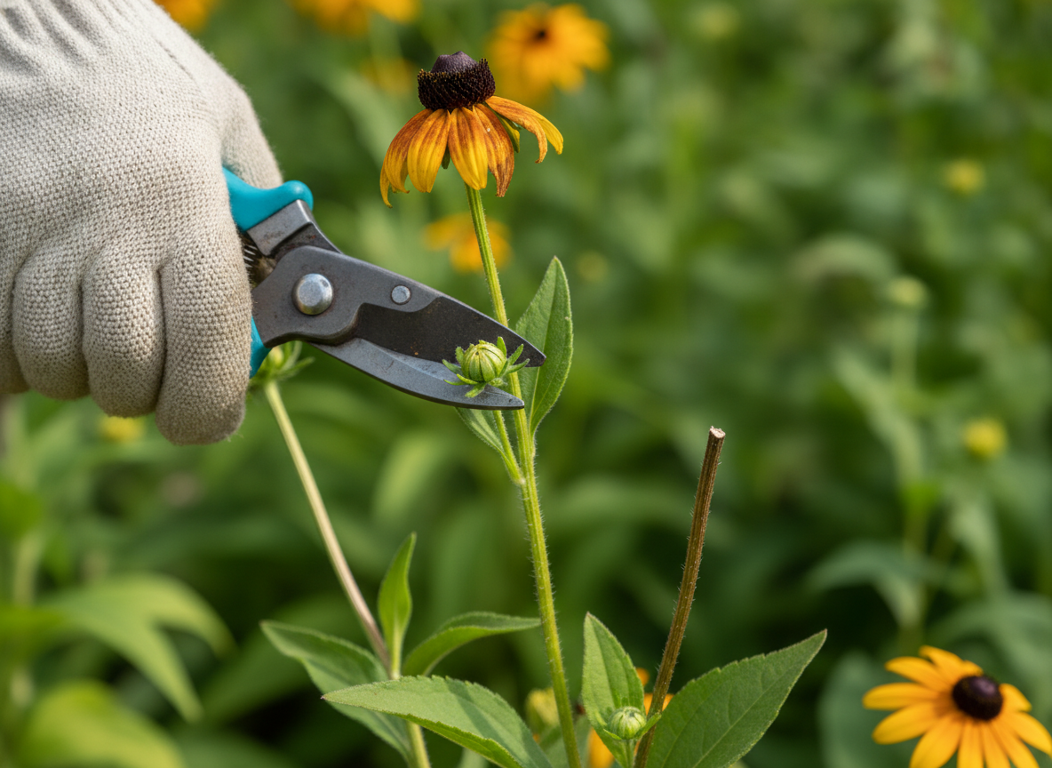 Knip tot de volgende bladknop, niet alleen de bloem