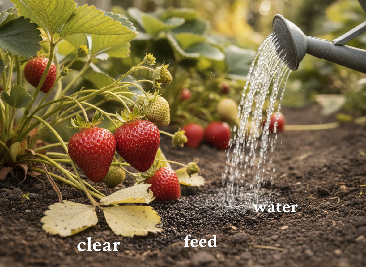 Finish the job: clear, feed, water